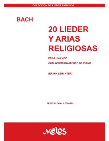 BA8922 - 20 lieder y arias religiosas:Para una voz con acompañamiento de piano